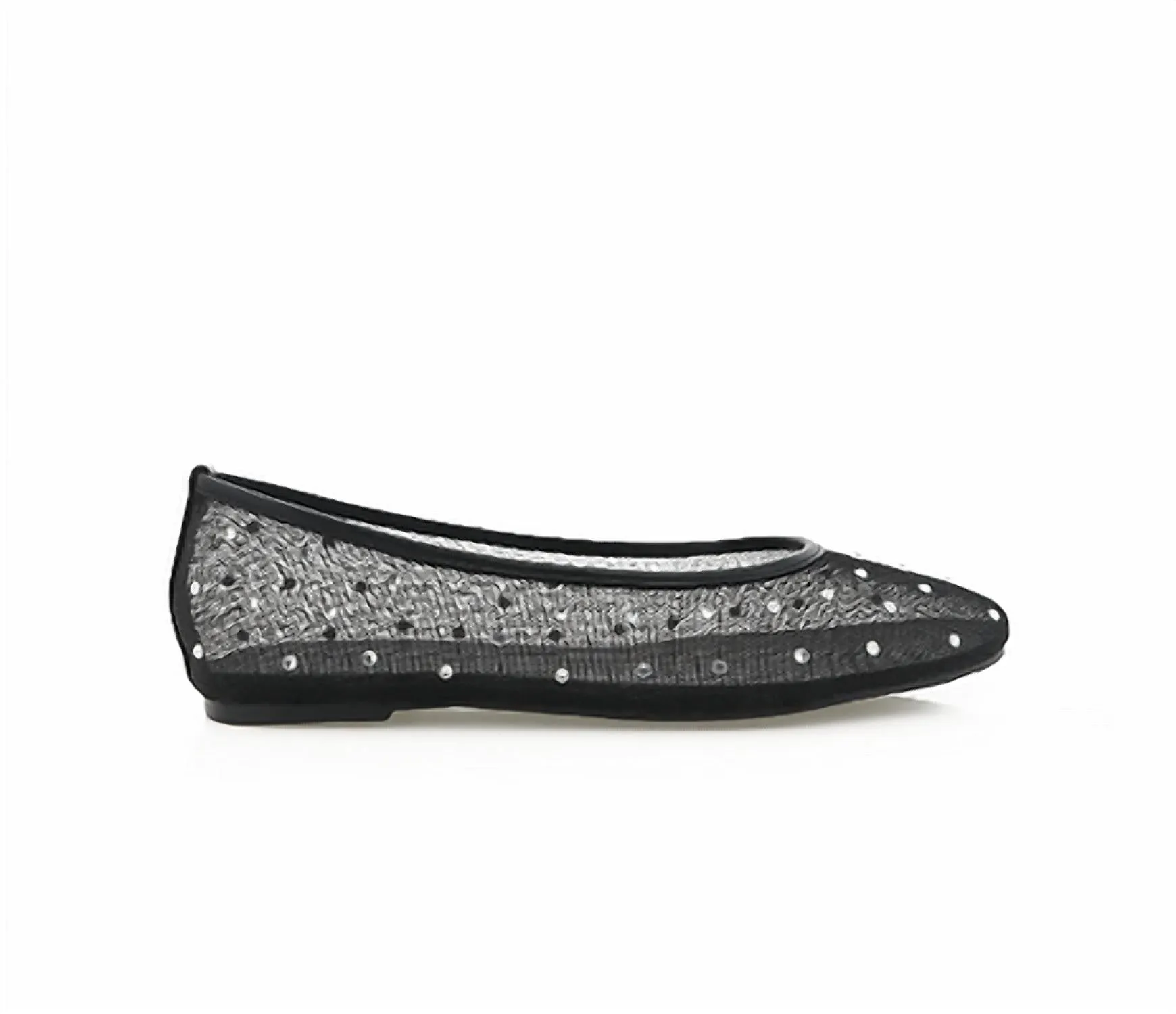 Women's Gerani Crystal Ballet Flat In Black Mesh