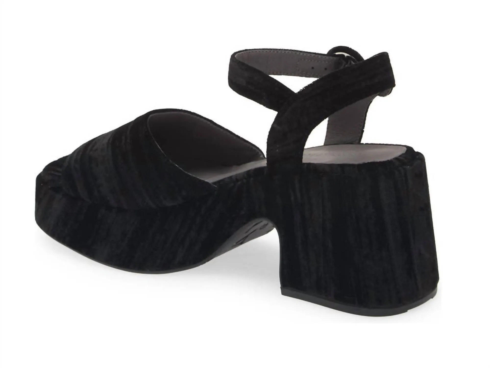 Women's Helga Platform Sandal In Black Velvet