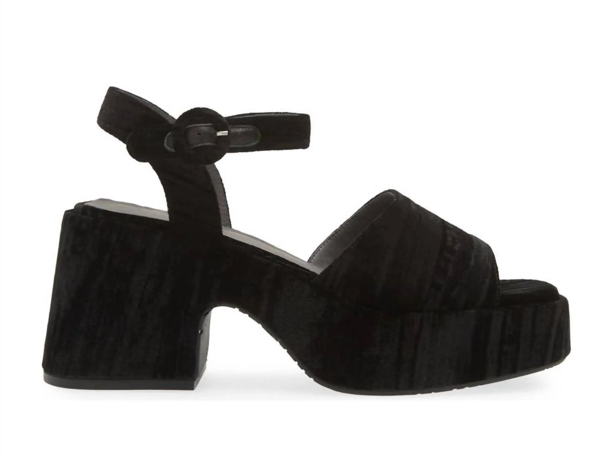 Women's Helga Platform Sandal In Black Velvet