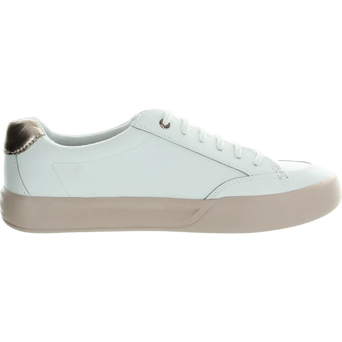 Womens Lace-Up Leather Slip-On Sneakers