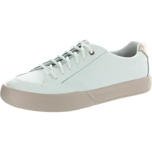 Womens Lace-Up Leather Slip-On Sneakers