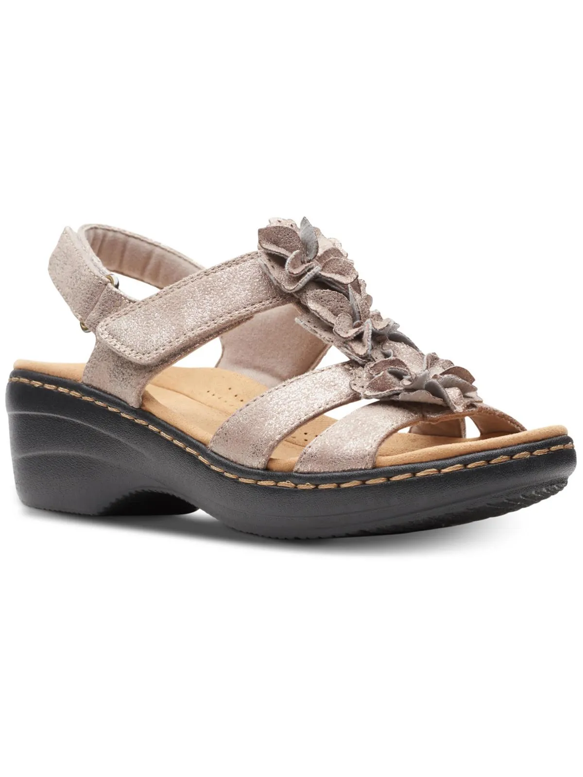 Womens Leather Embellished Slingback Sandals
