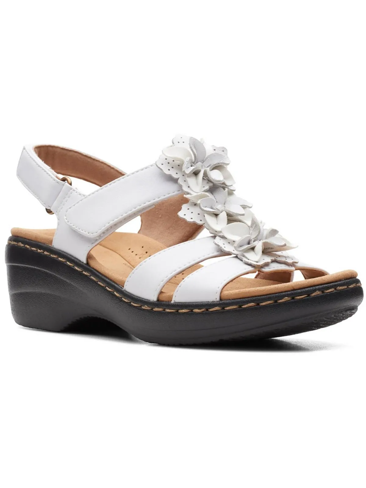 Womens Leather Embellished Slingback Sandals