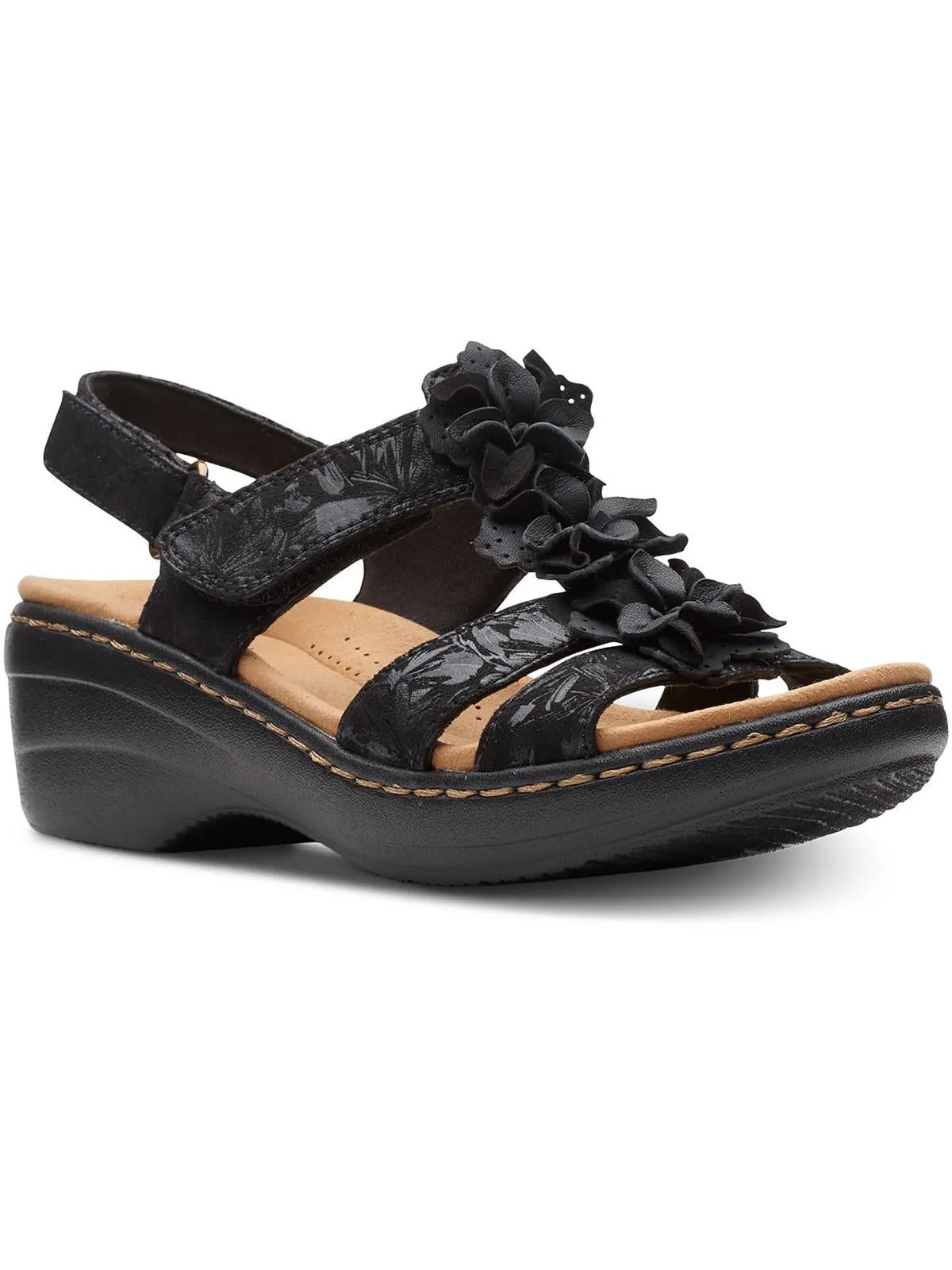Womens Leather Embellished Slingback Sandals