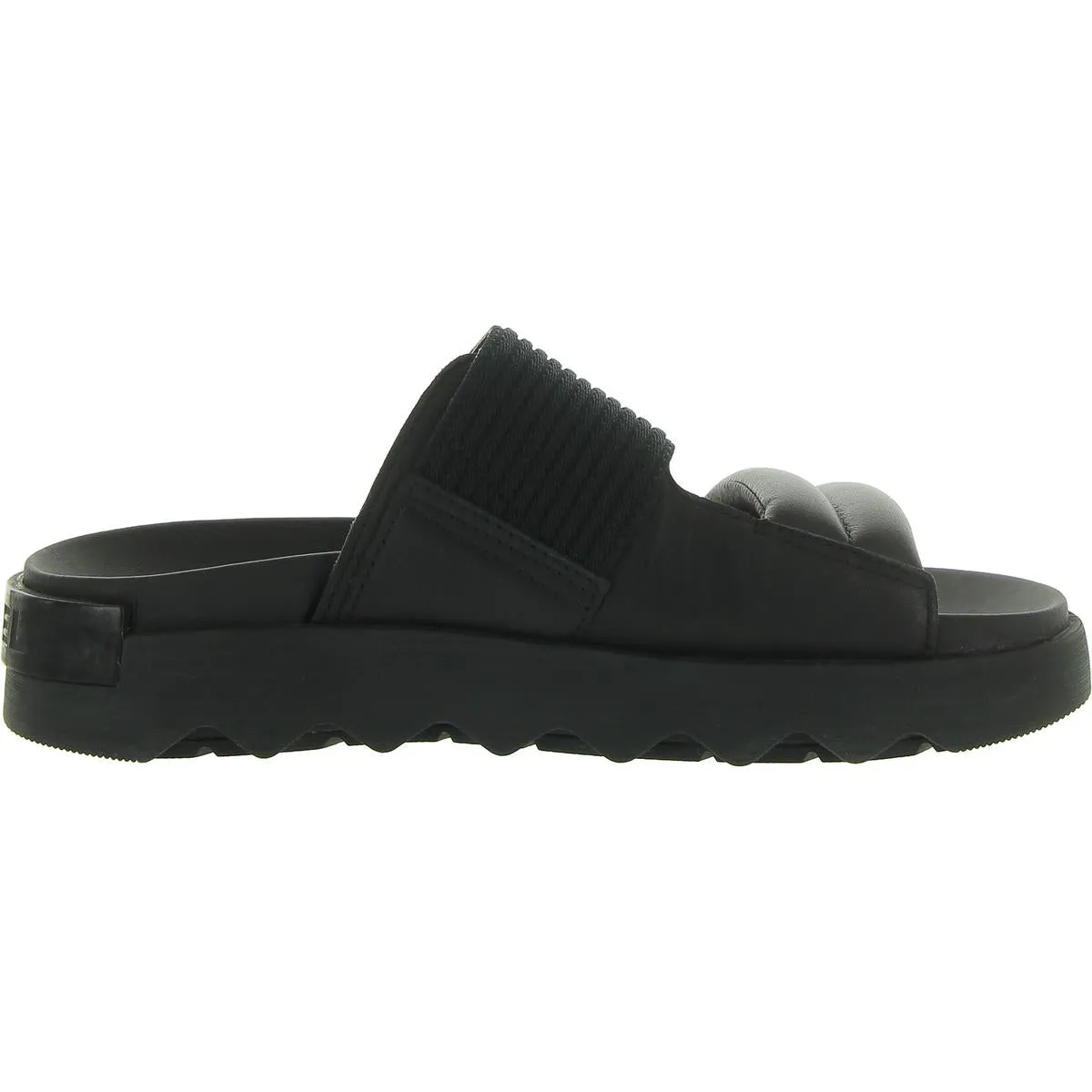 Womens Leather Slip-On Slide Sandals