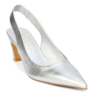 Women's Leona Slingback Heel Shoes In Silver