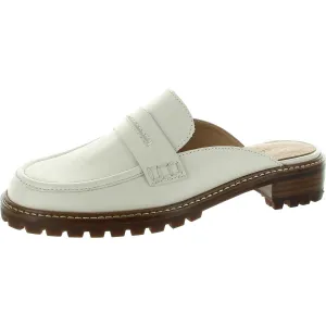Womens Lugged Sole Leather Mules