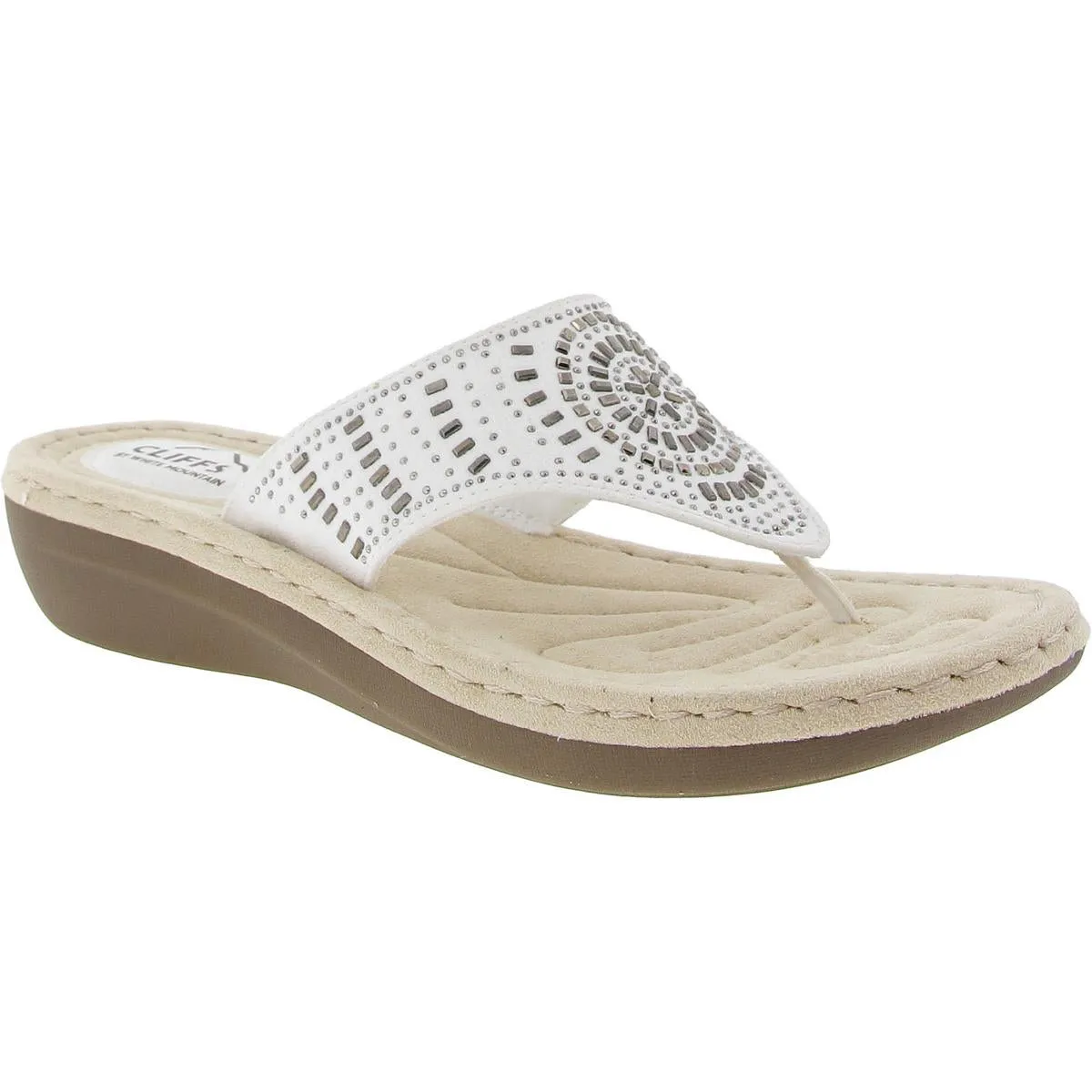 Womens Man Made Padded Insole Slide Sandals