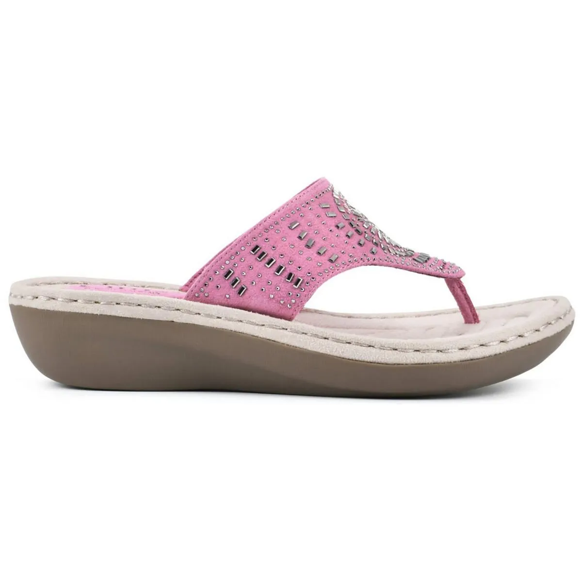 Womens Man Made Padded Insole Slide Sandals