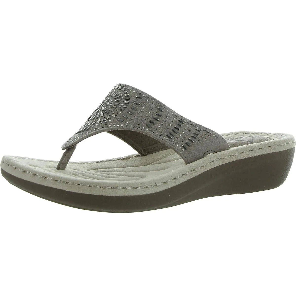 Womens Man Made Padded Insole Slide Sandals