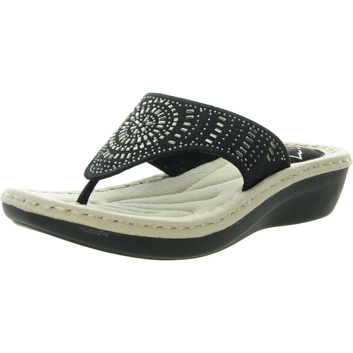 Womens Man Made Padded Insole Slide Sandals