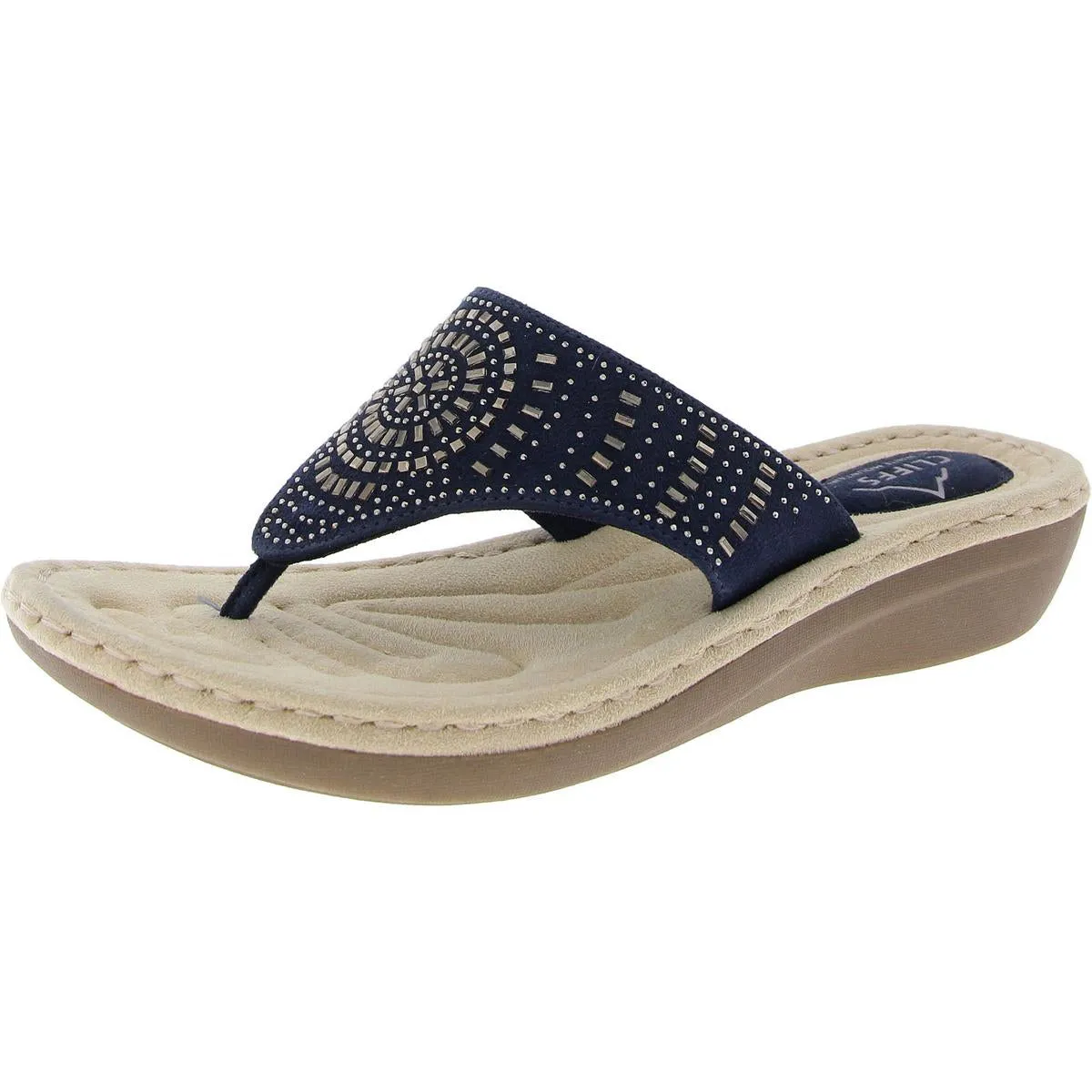 Womens Man Made Padded Insole Slide Sandals