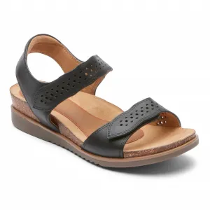 Women's May Wave Strap Sandal In Black