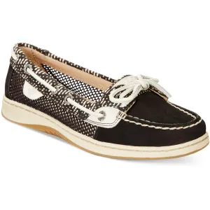 Womens Mesh Inset Leather Boat Shoes