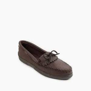 Women's Moosehide Kilty Loafers In Chocolate