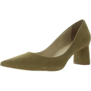 Womens Padded Insole Faux Suede Block Heels