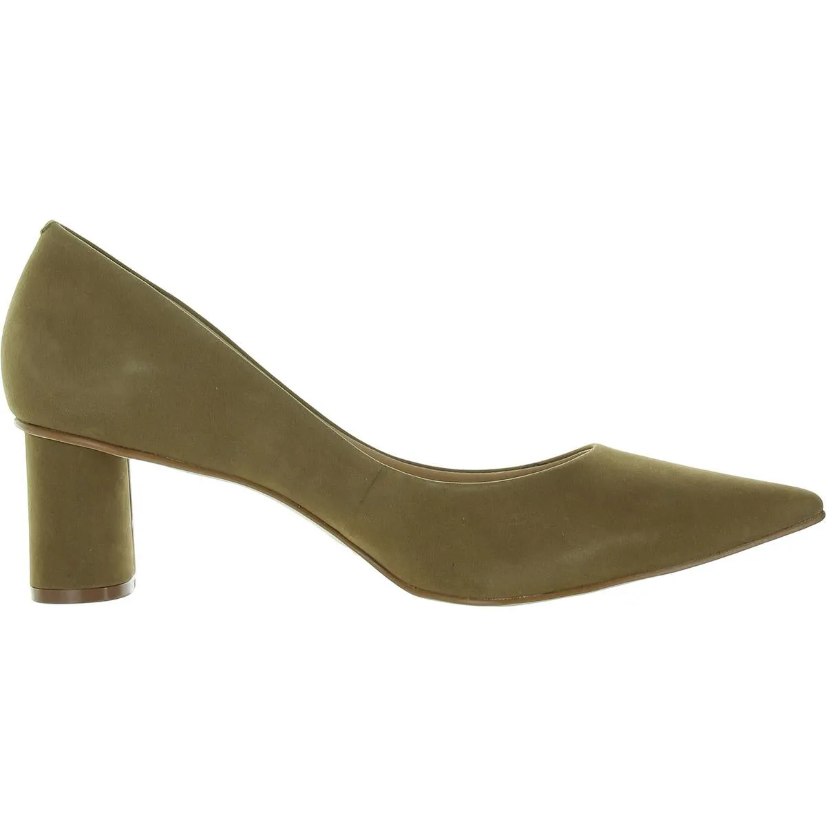 Womens Padded Insole Faux Suede Block Heels