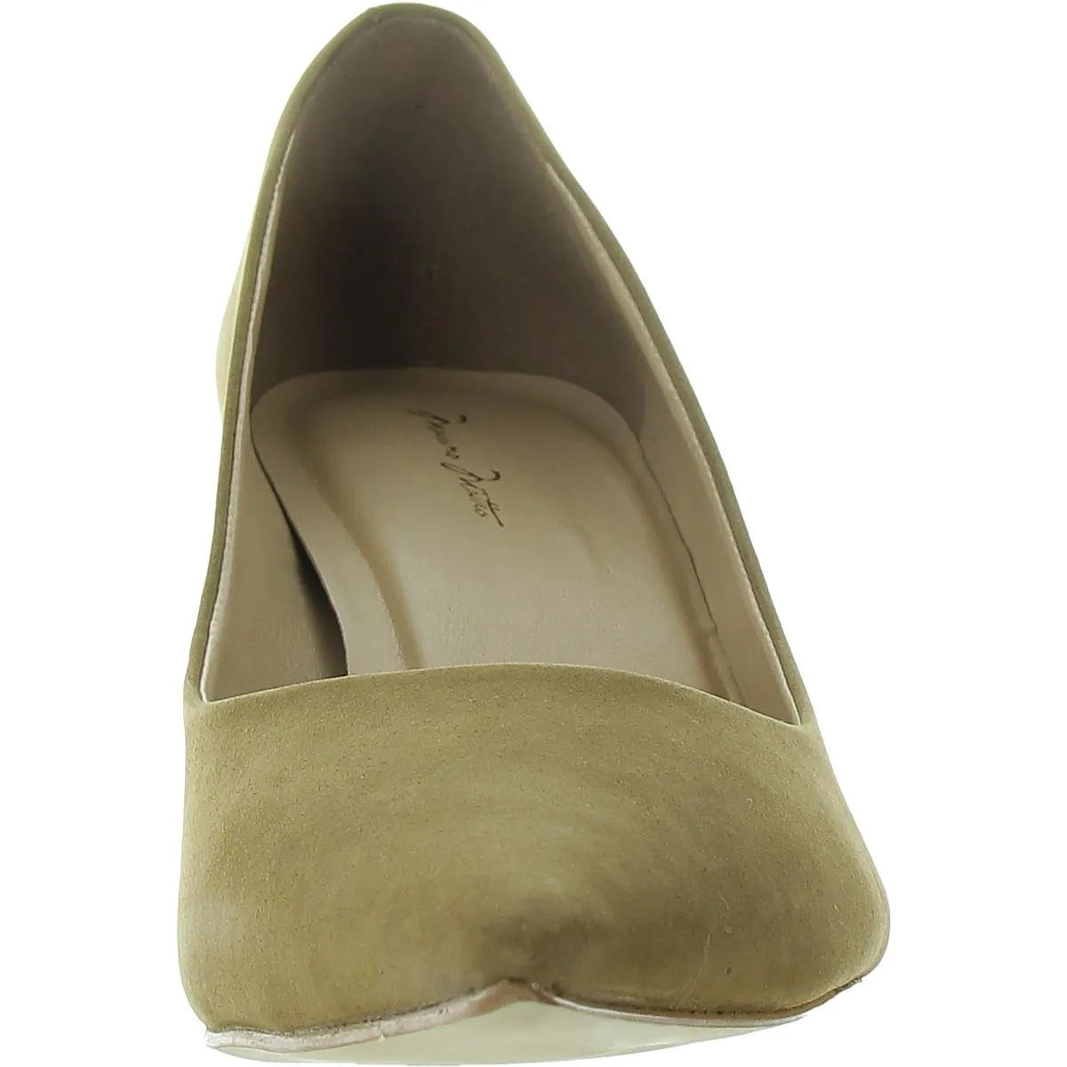Womens Padded Insole Faux Suede Block Heels