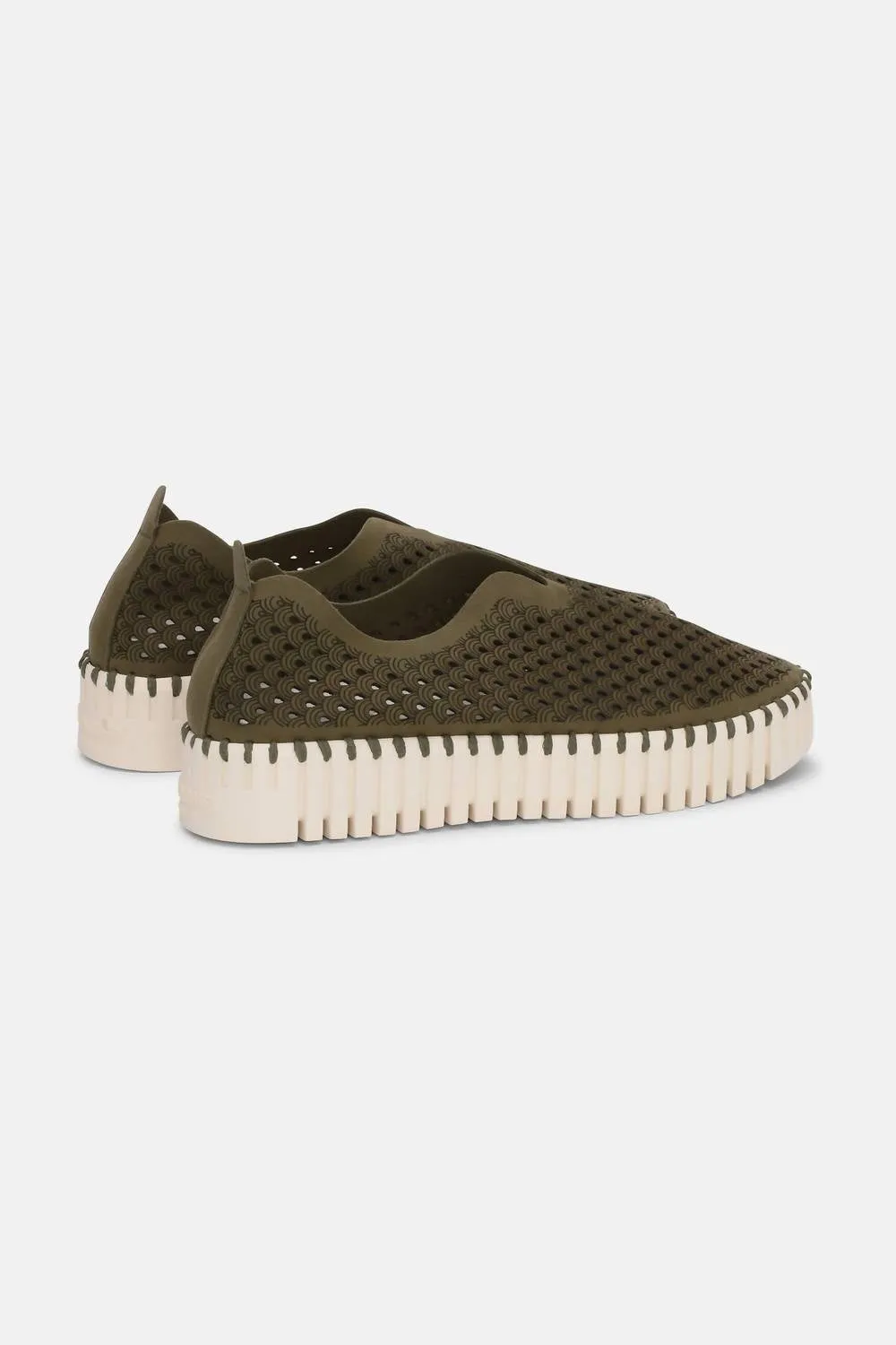 Women's Platform Tulip Slip-On In Deep Olive