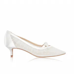 Women's Poppy Heel In White Satin