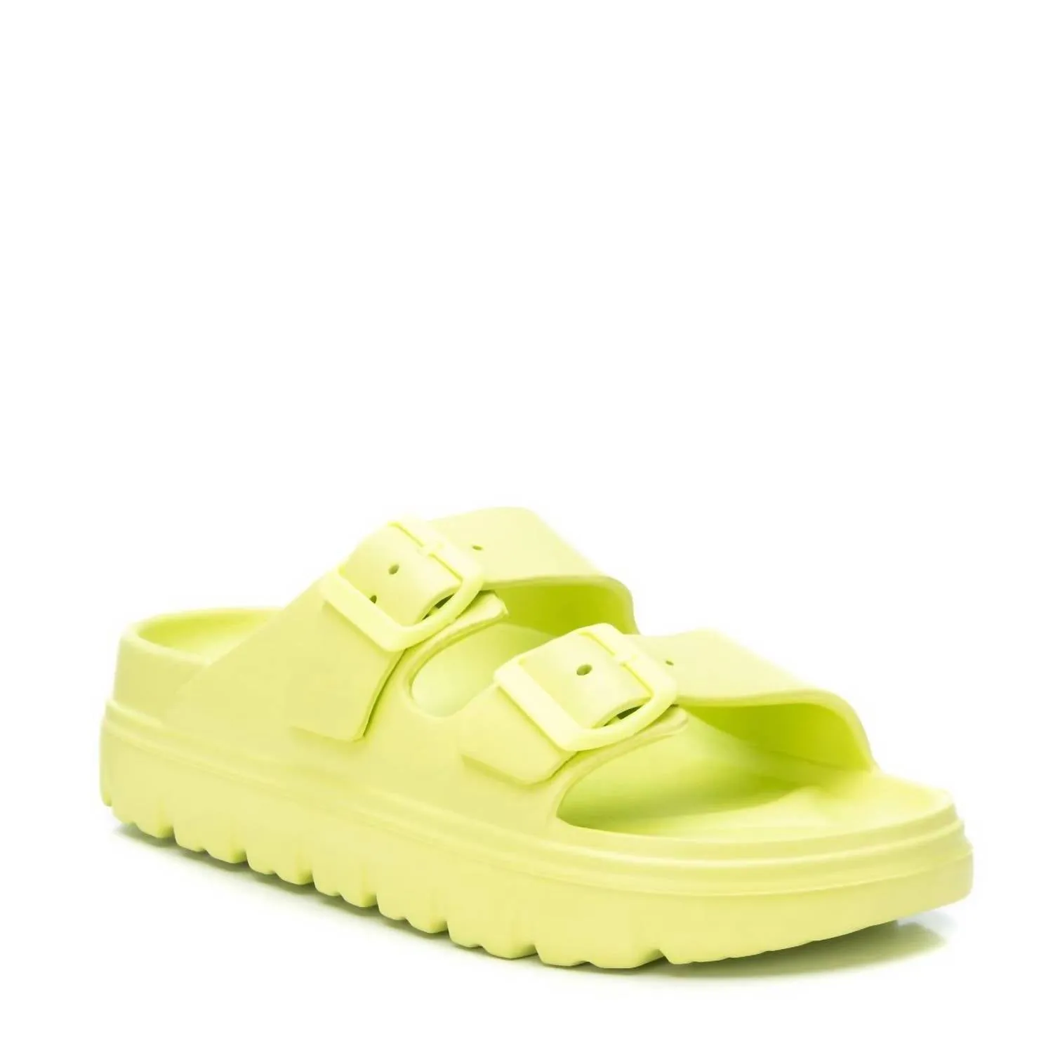 Women's Rubber Flat Sandals In Pistachio