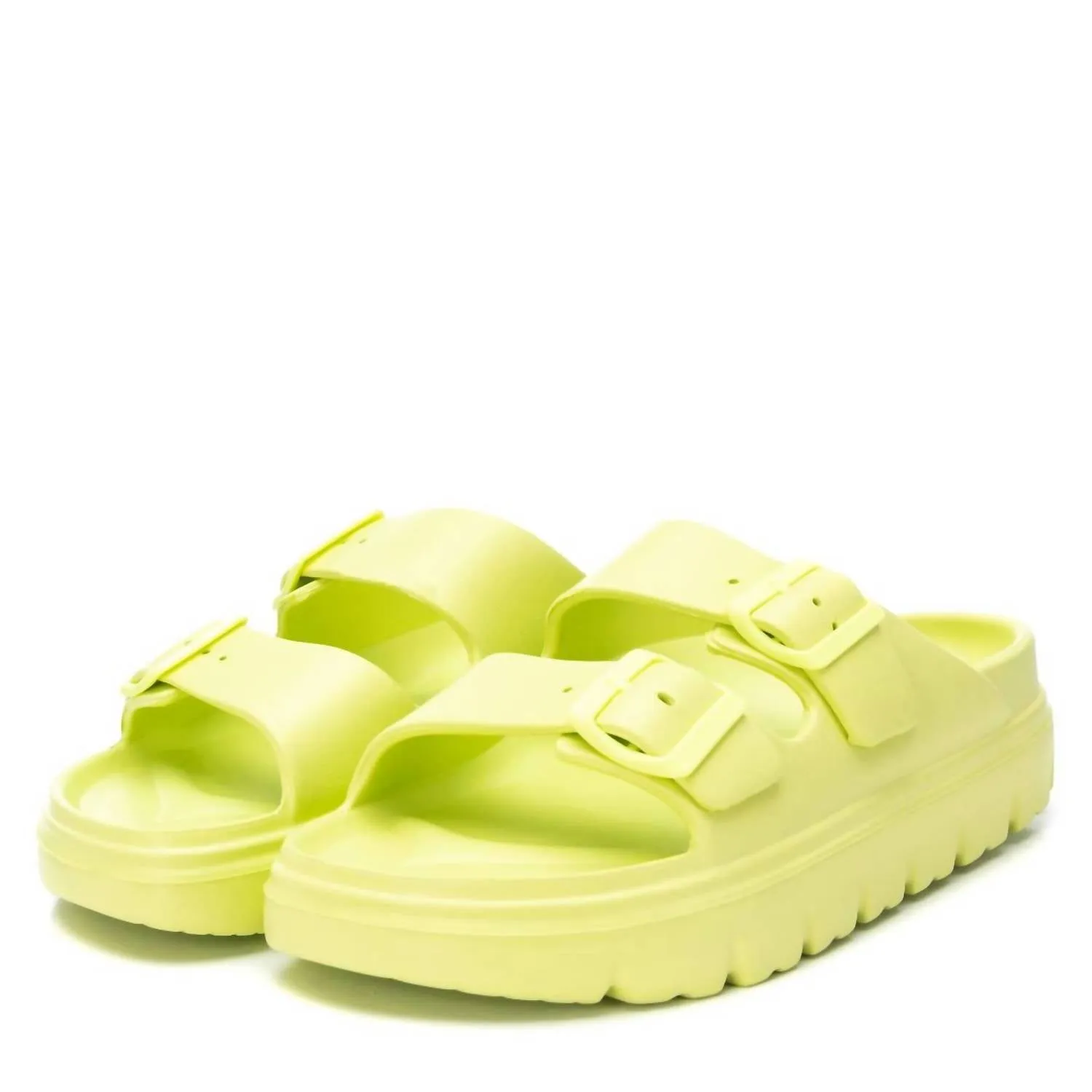 Women's Rubber Flat Sandals In Pistachio