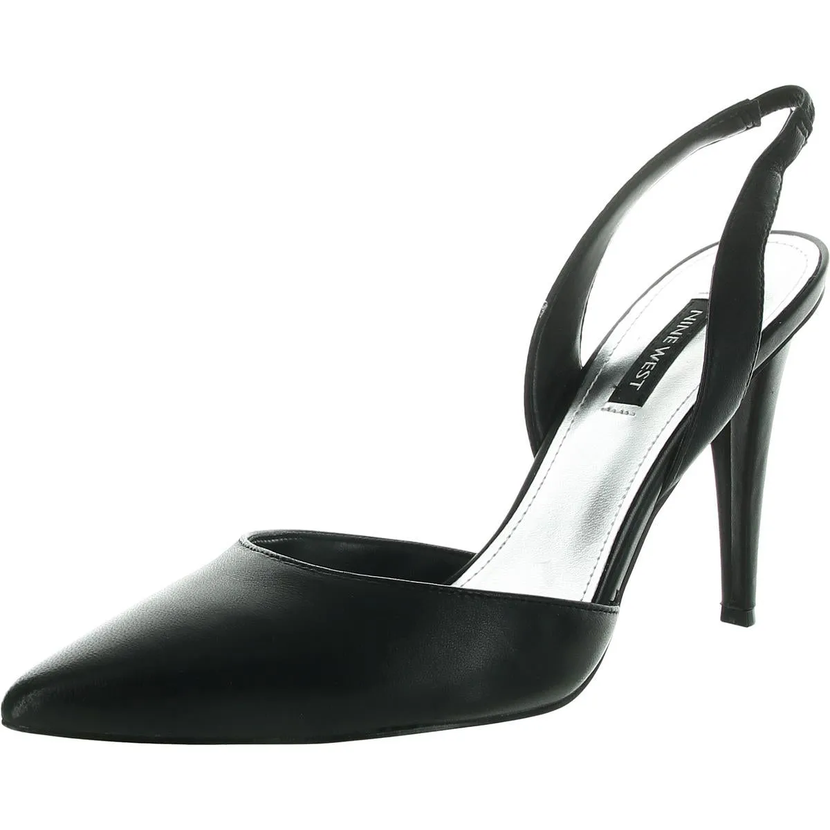 Womens Solid Faux Leather Slingback Heels