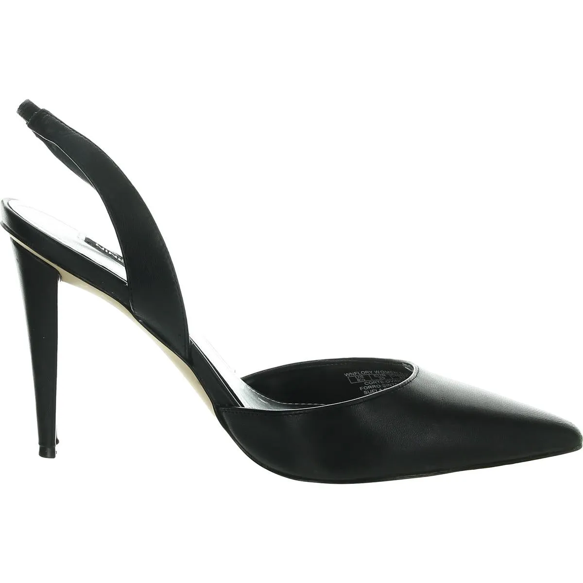 Womens Solid Faux Leather Slingback Heels