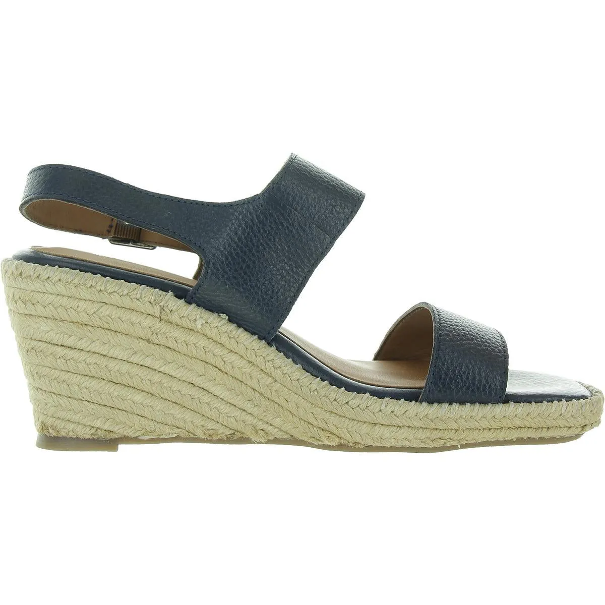 Womens Solid Leather Wedge Sandals
