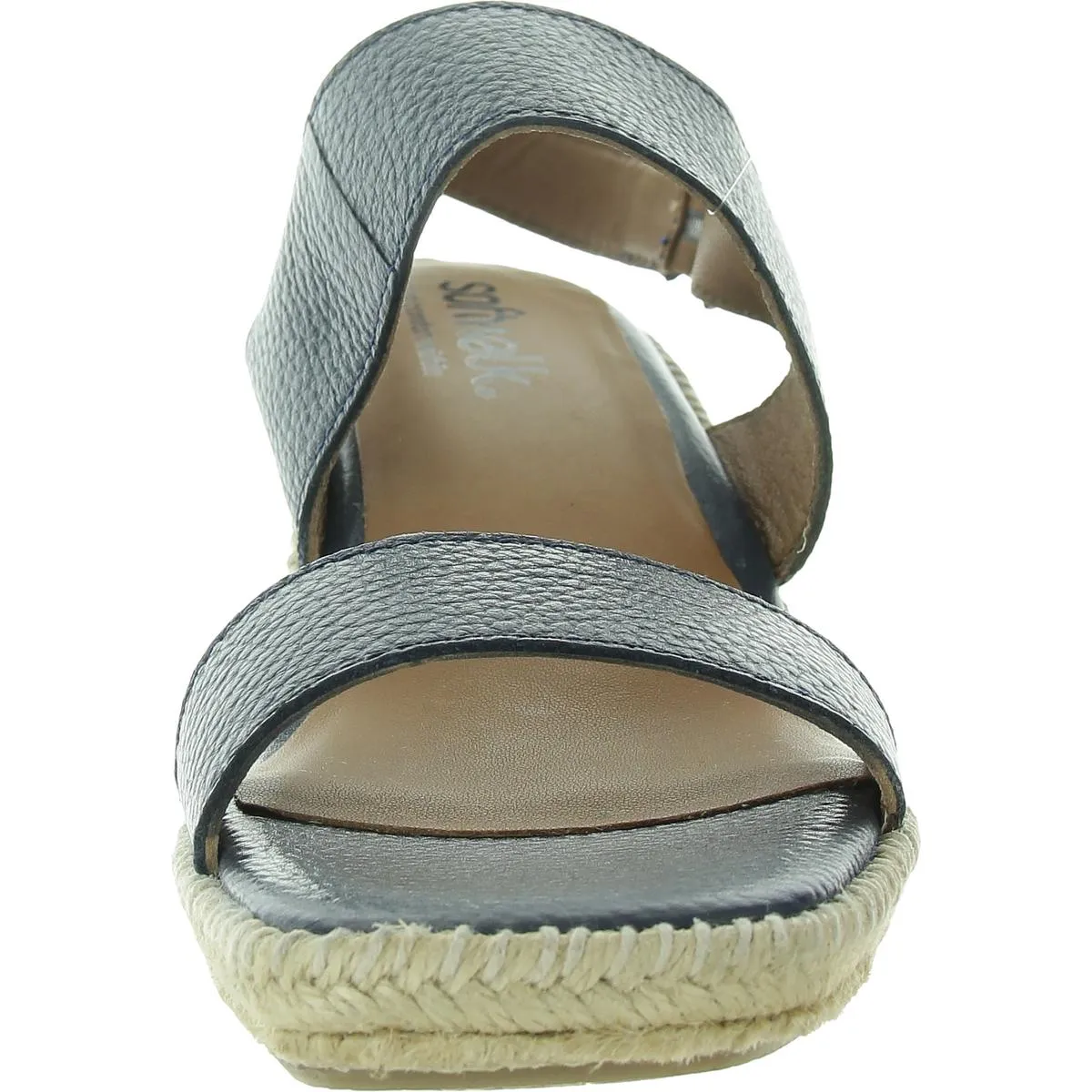 Womens Solid Leather Wedge Sandals