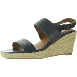 Womens Solid Leather Wedge Sandals