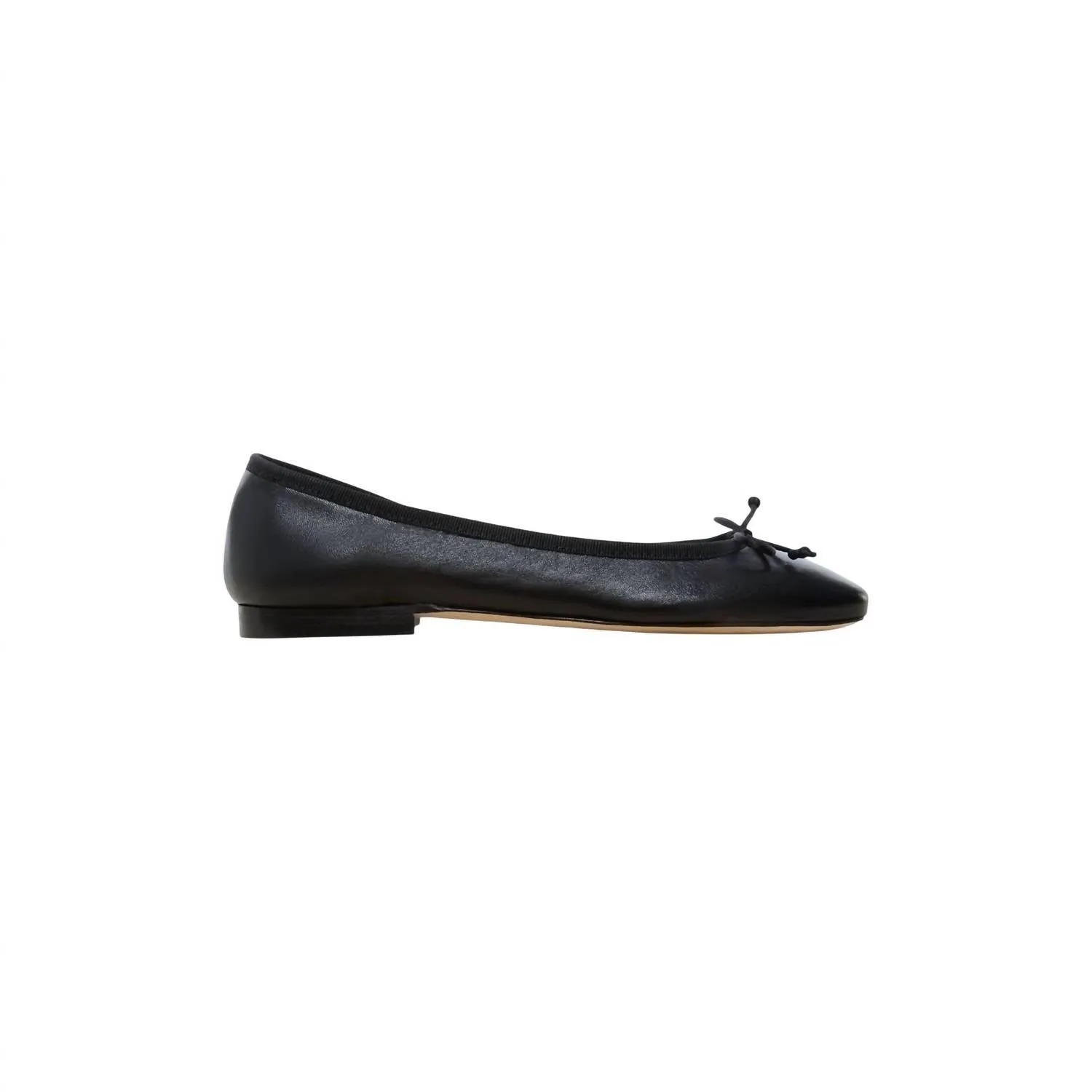 Women's Square Toe Ballet Flat In Black