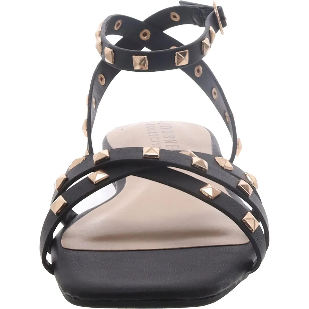 Womens Studded Faux Leather Ankle Strap