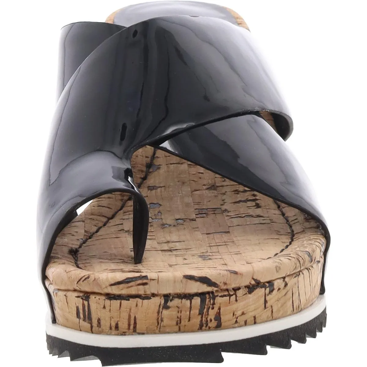 Womens Toe Loop Cork Wedge Sandals
