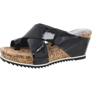 Womens Toe Loop Cork Wedge Sandals