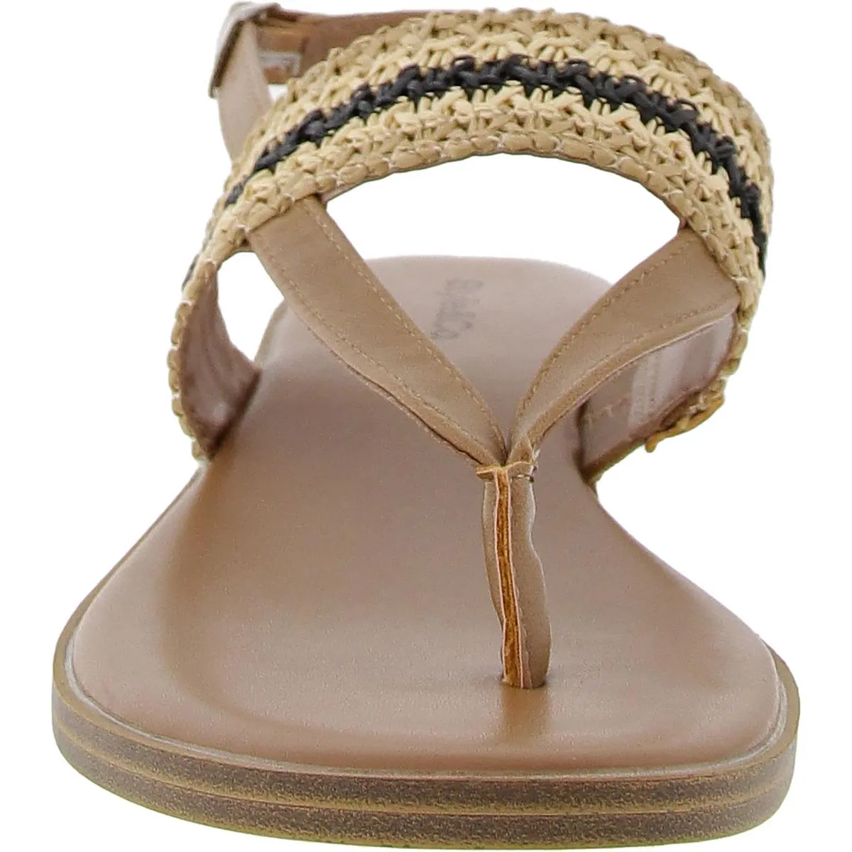 Womens Woven Faux Leather Ankle Strap