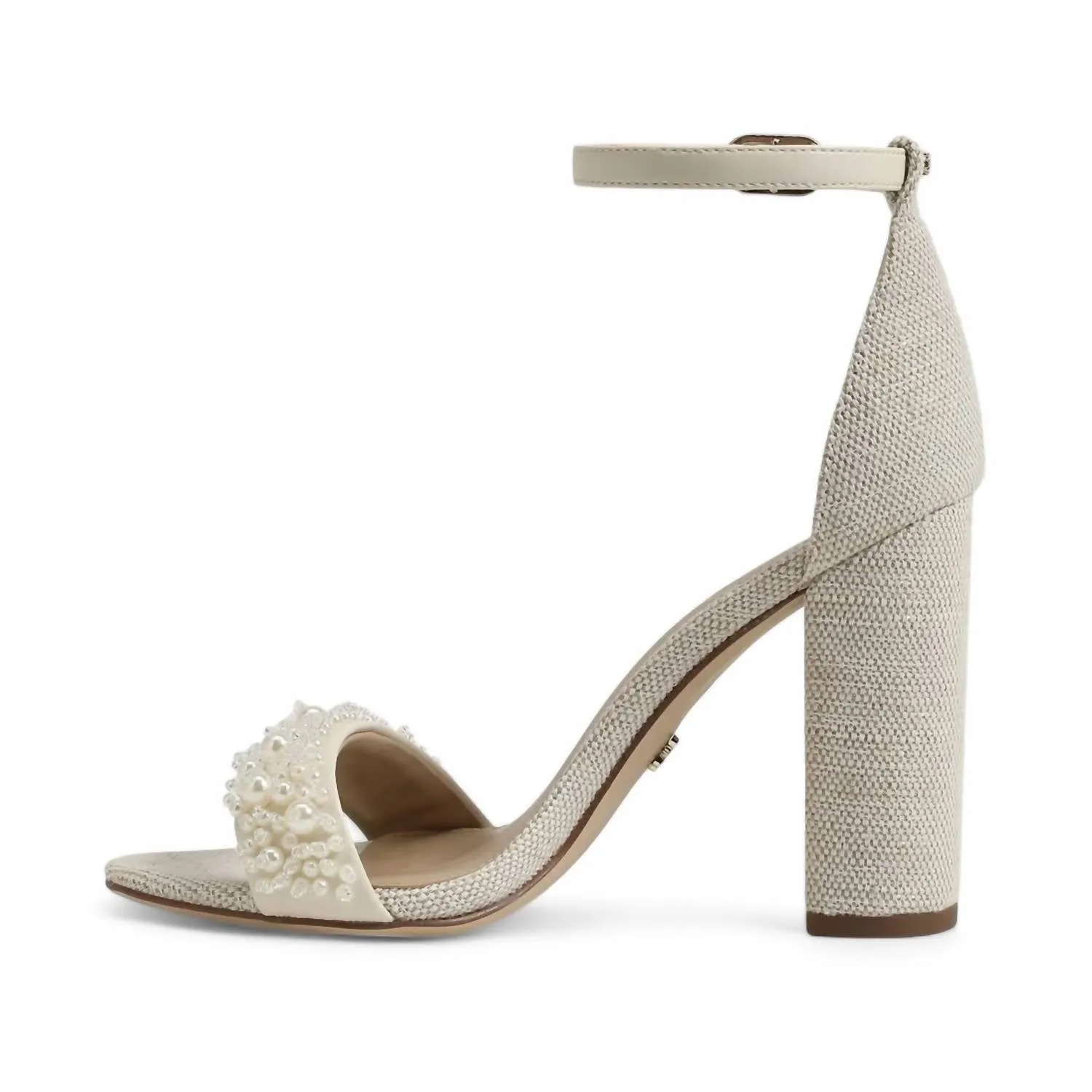Yaro Block Heel Sandal In Modern Ivory Pearl