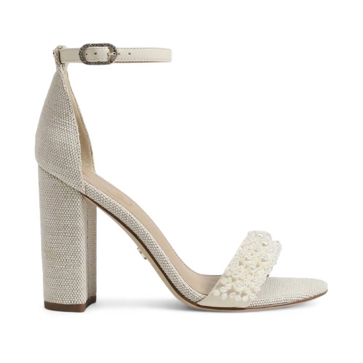 Yaro Block Heel Sandal In Modern Ivory Pearl