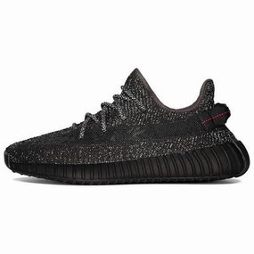 Yeezy Boost 350 V2 Reflective Black Black Adidas lifestyle shoes with breathable mesh