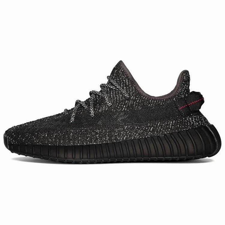 Yeezy Boost 350 V2 Reflective Black Black Adidas lifestyle shoes with breathable mesh