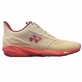 Yonex 2025 AD-ACCEL Women All Court Tennis Shoes -  Beige/Pink Yonex tennis shoes