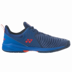 Yonex Sonicage 3 2022 Mens Clay Tennis Shoes - Navy/Red Yonex tennis shoes