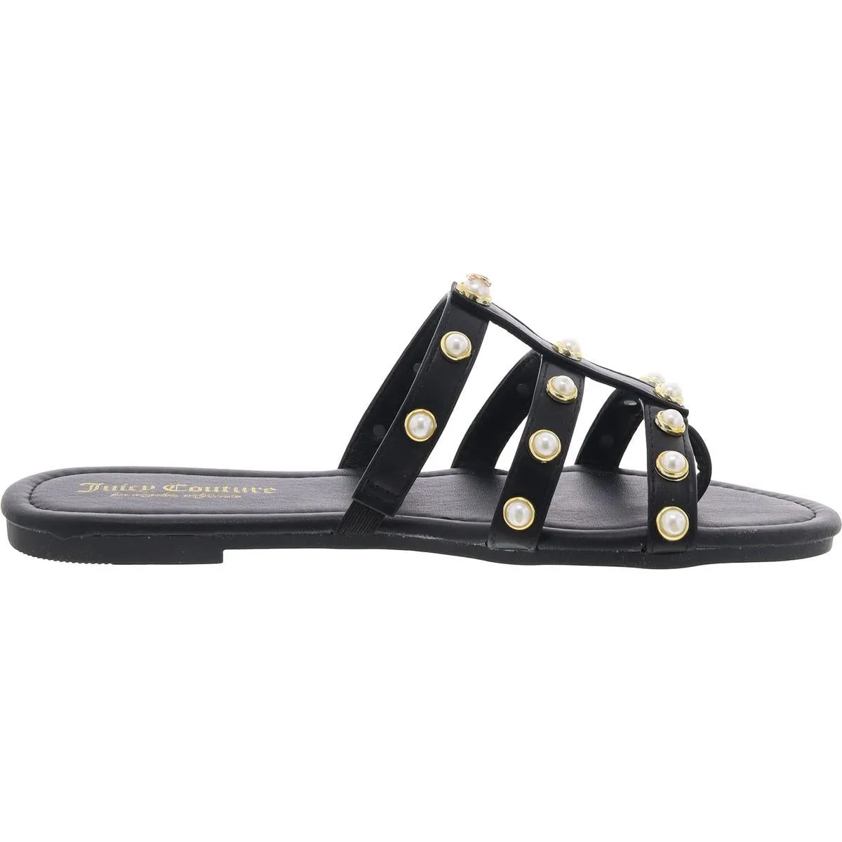 Zallymae Womens Embellished Slip On Slide Sandals