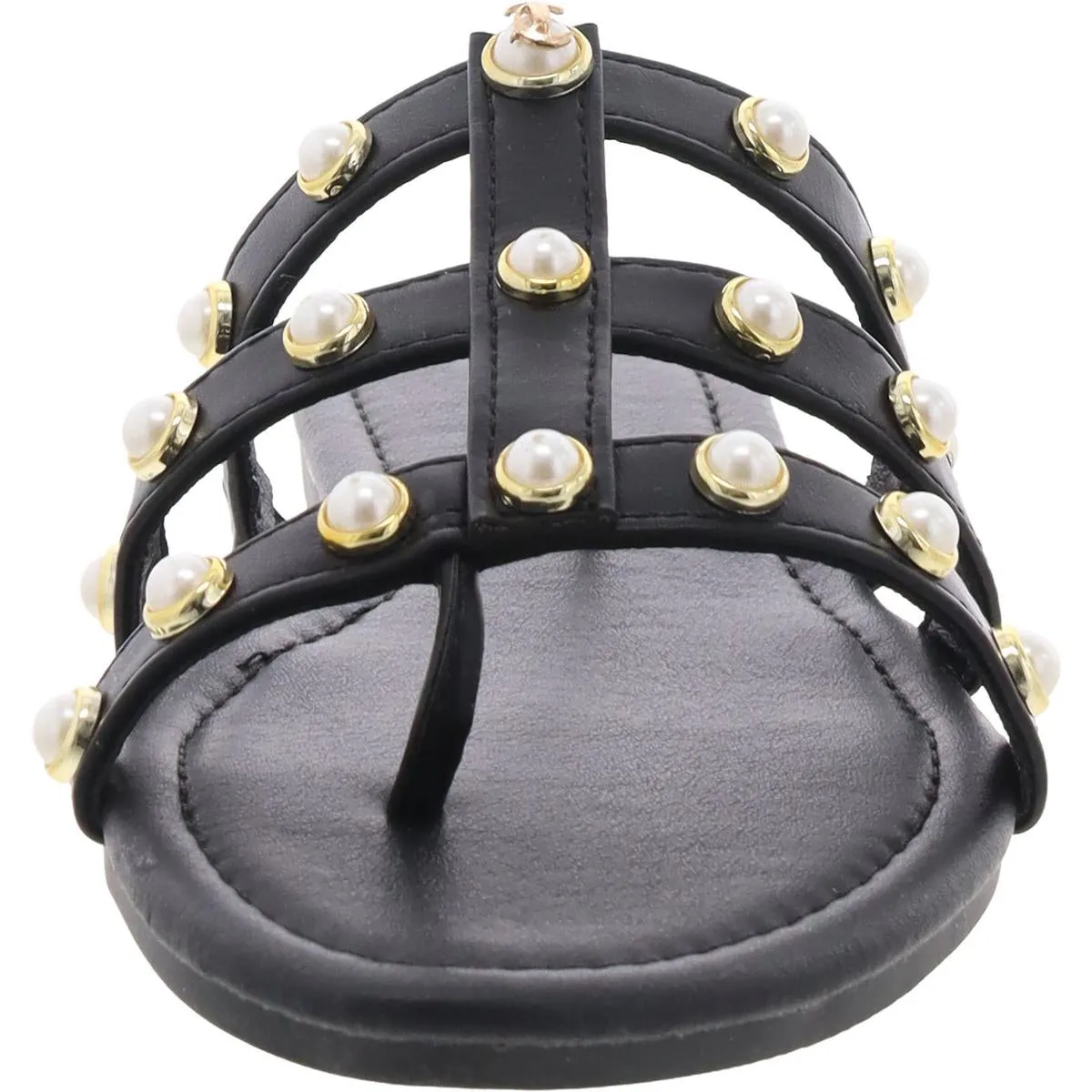 Zallymae Womens Embellished Slip On Slide Sandals