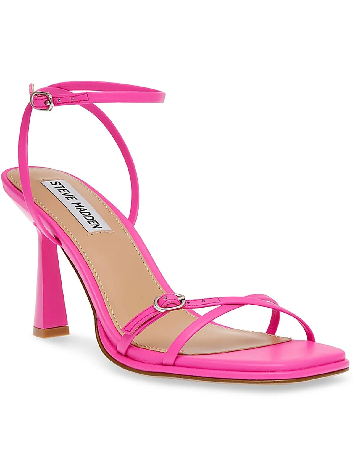 ZARYA Womens Faux Leather Square Toe Heels