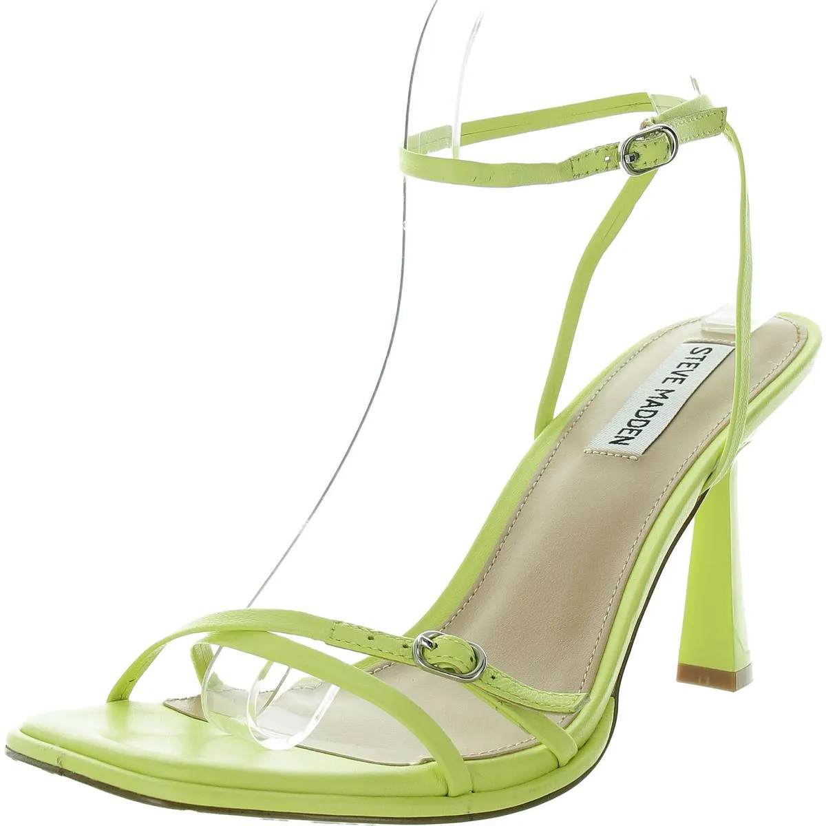 ZARYA Womens Faux Leather Square Toe Heels