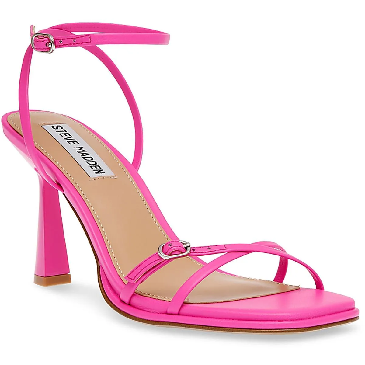 ZARYA Womens Faux Leather Square Toe Heels