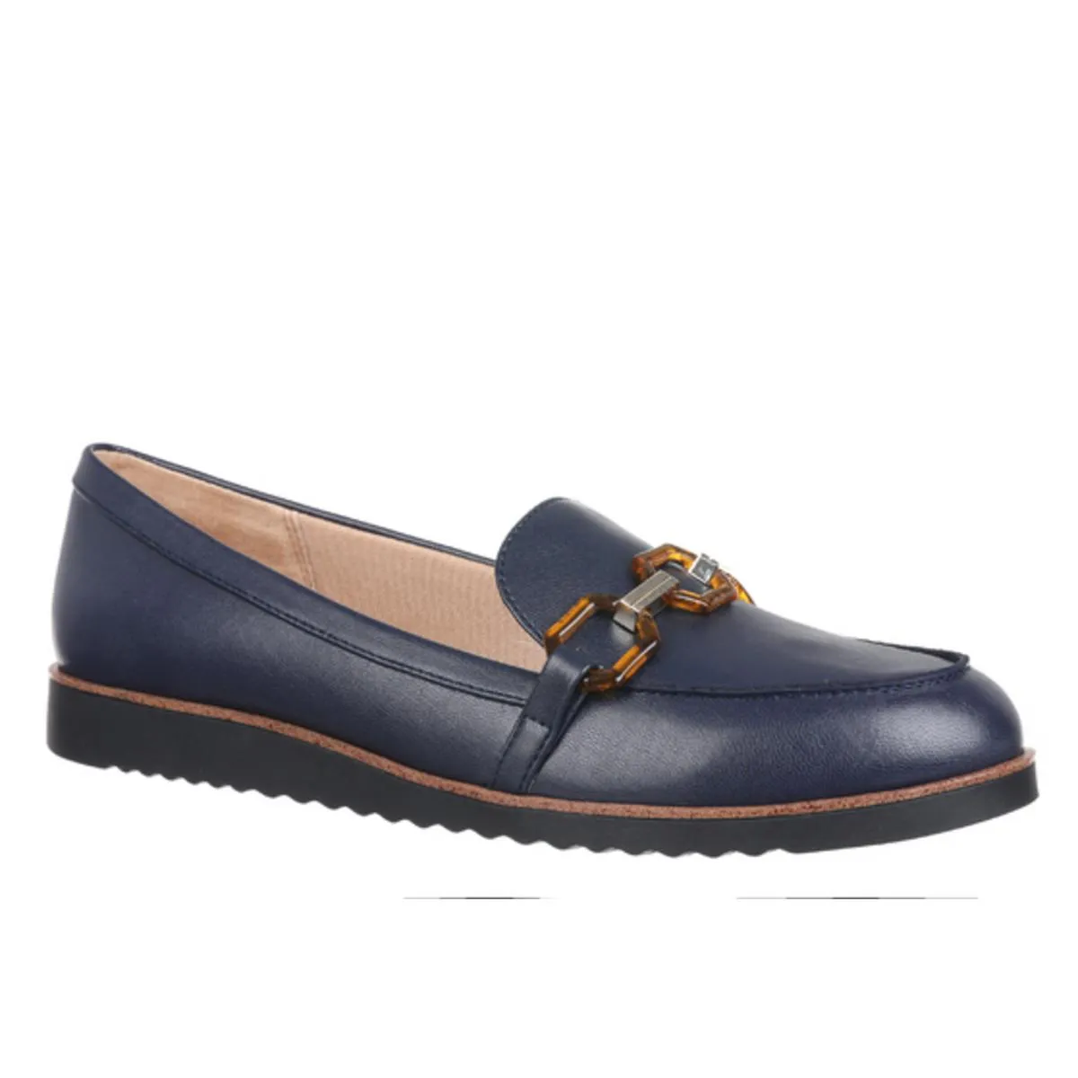 Zee 3 Womens Chain Faux Leather Loafers