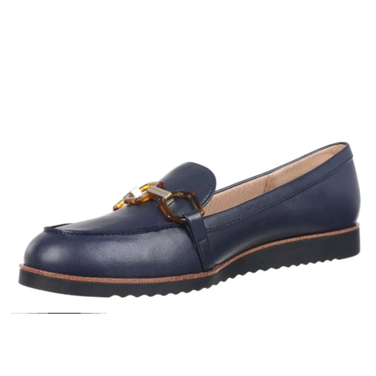 Zee 3 Womens Chain Faux Leather Loafers
