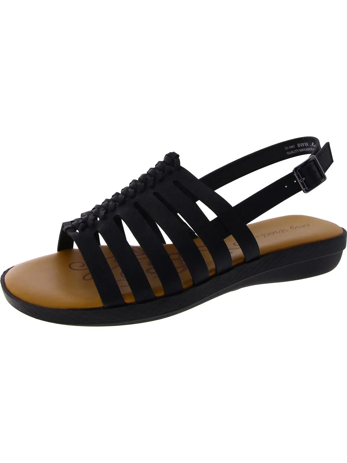 Ziva Womens Faux Leather Slingback Sandals